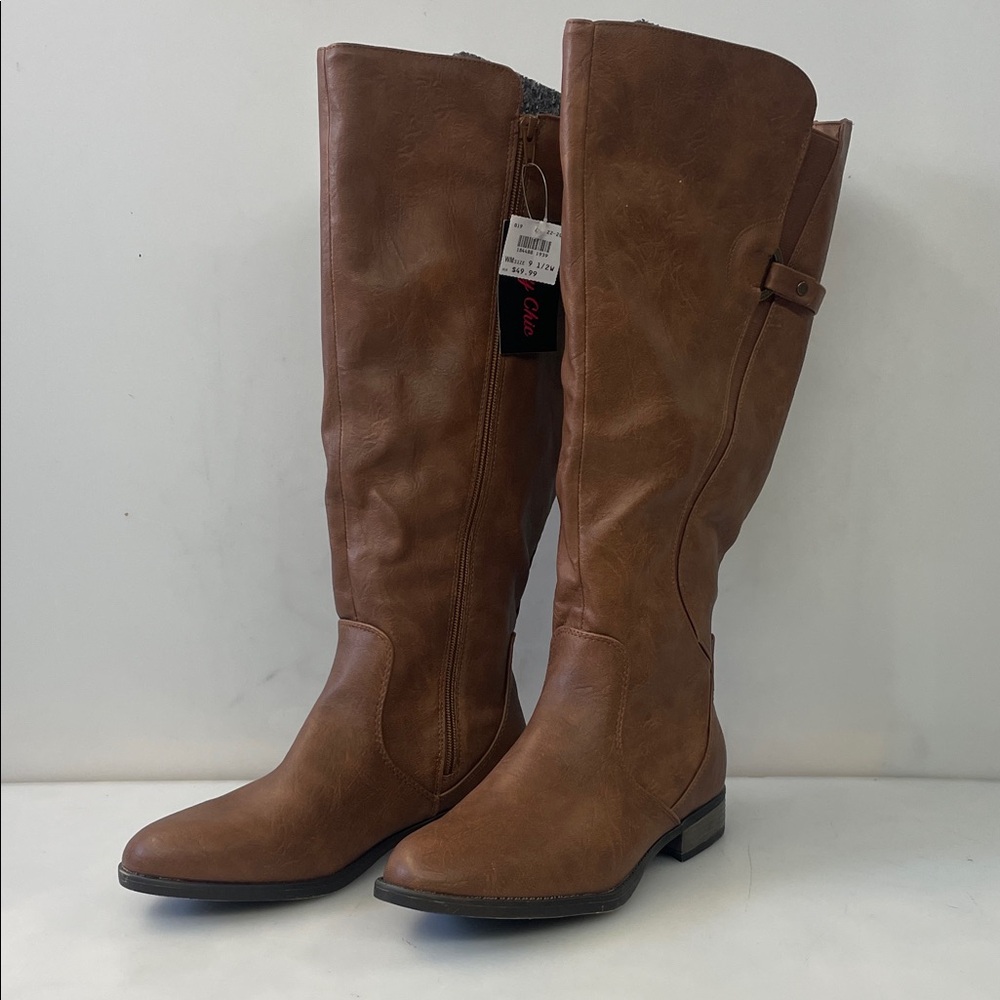 Curvy Chic  Payless Tan Over the Knee Boots size 9 1/2 wide calf New never worn